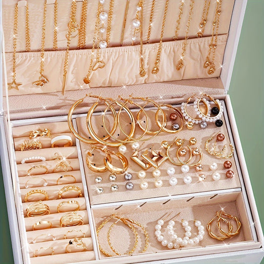 Luxurious 86psc Gold Jewelry Set